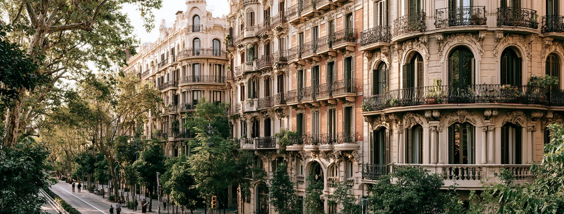 Barcelona — elegant Eixample street in morning light