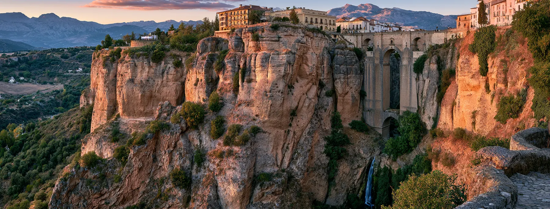Ronda — cliffside houses at sunset