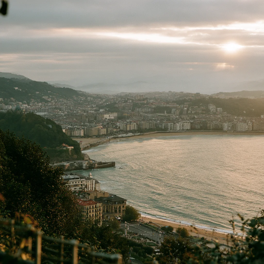 La Concha bay in San Sebastián, seen from the hillside