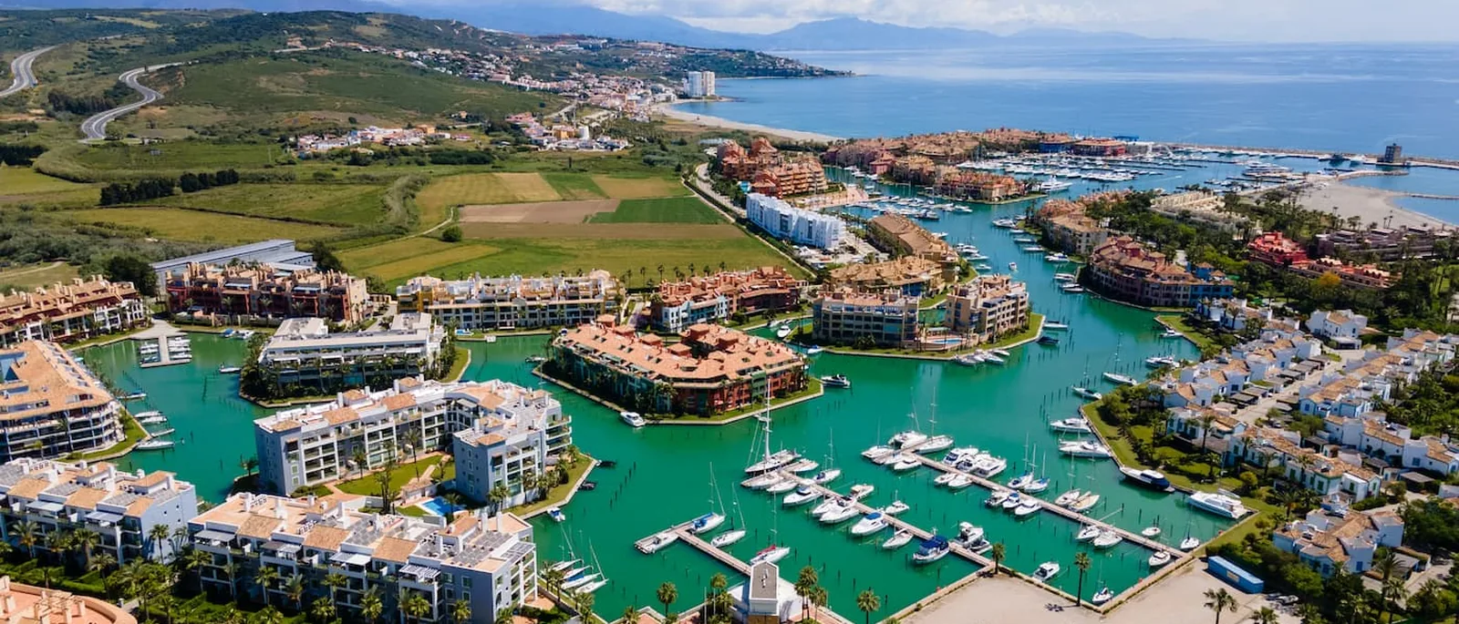Sotogrande marina and the Mediterranean from the air