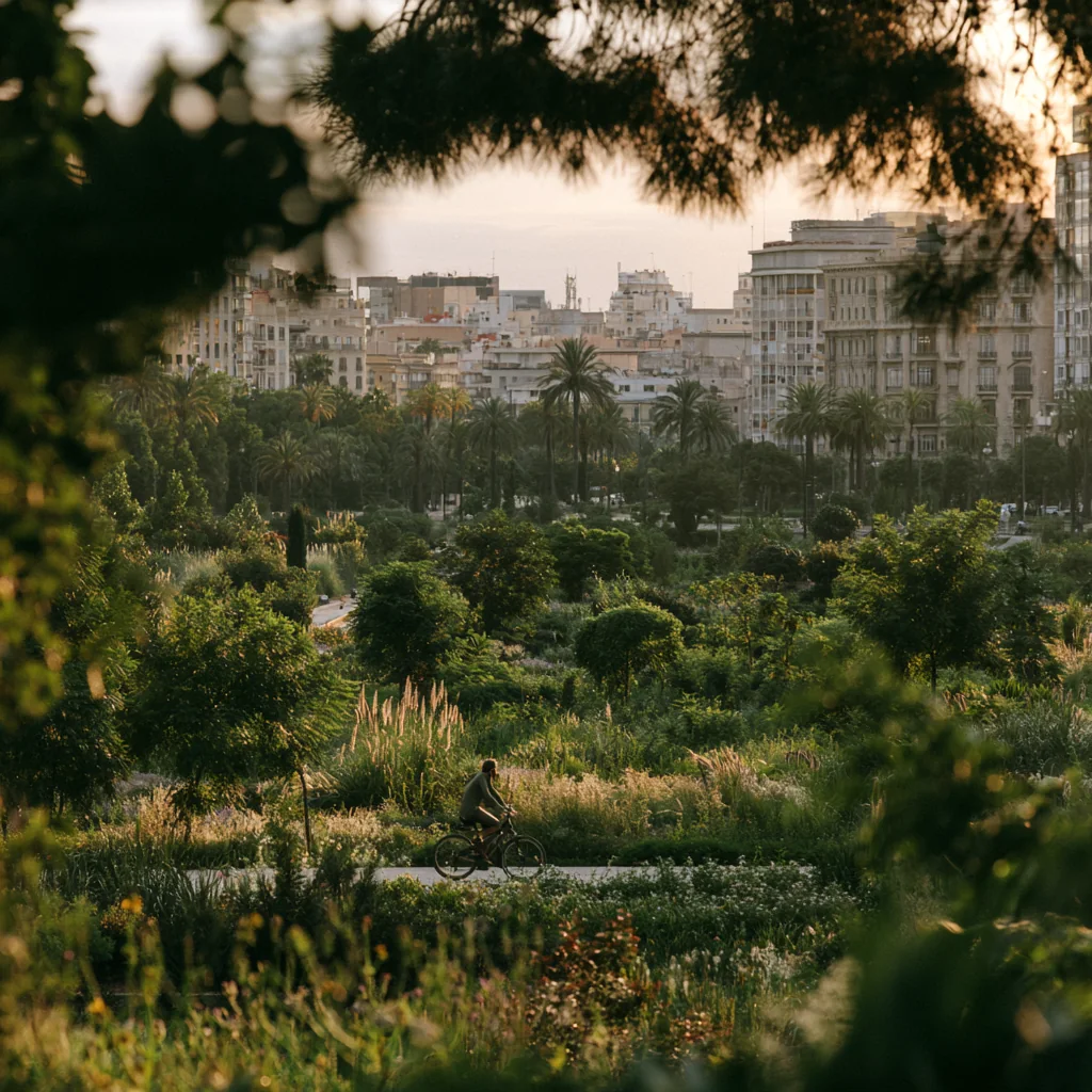 The Turia gardens, a park built in Valencia's old riverbed