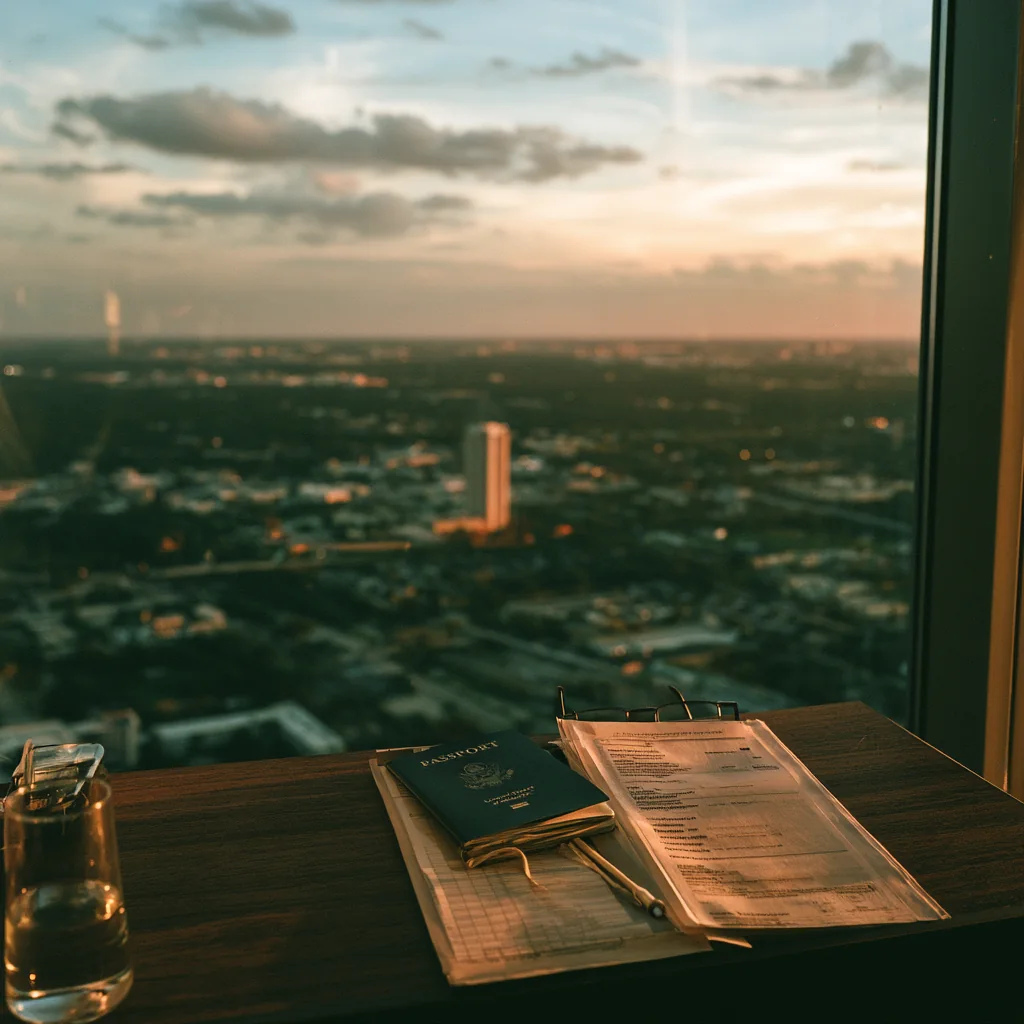 A city view over Houston at dusk