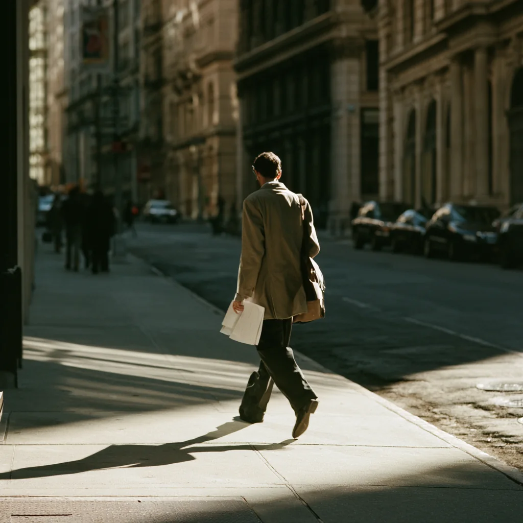 A Manhattan street in the morning